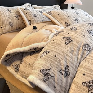 Juego <span class=keywords><strong>de</strong></span> Sábanas y Funda <span class=keywords><strong>de</strong></span> Edredón <span class=keywords><strong>de</strong></span> Forro Polar <span class=keywords><strong>de</strong></span> Poliéster <span class=keywords><strong>de</strong></span> Cuatro Piezas, Grueso, Cálido, <span class=keywords><strong>de</strong></span> Doble Cara, con Estampado <span class=keywords><strong>de</strong></span> Plantas Sencillas <span class=keywords><strong>de</strong></span> Invierno - Product Image 5