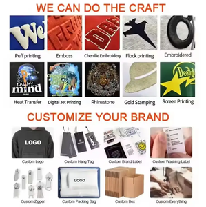 Pull à capuche surdimensionné personnalisé lourd 100% coton pour hommes en relief imprimé en 3D French Terry Boxy Crop Hoodie - Product Image 6