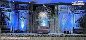 Pilares de bollwood para decoración de escenario de recepción, escenario de boda tradicional con paredes de vela, escenario de compromiso de boda gloriosa - Product Image 6