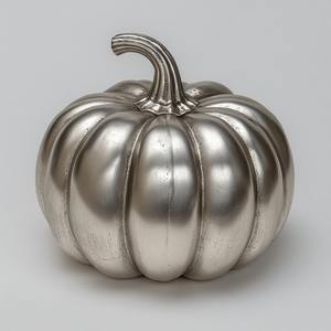 Pièce de décoration citrouille moderne en aluminium, design artisanal avec charme métallique poli, rehaussant les maisons d'Halloween - Product Image 6