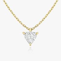 Collier pendentif de fiançailles de luxe Tishya en argent sterling 925 avec moissanite taille triligne plaqué rhodium et chaîne à maillons