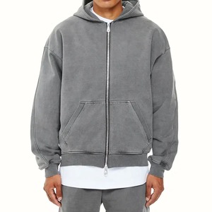 New Arrival Custom Made Full Zip 100% Cotton <b>Fleece</b> <b>Hoodie</b> Wholesale Men's Sweatshirt Street Style High Quality Zipper <b>Hoodie</b> - Product Image 5