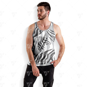 Men's 230 GSM Polyester Gym <b>Vest</b> Custom Logo Solid Plain Sleeveless Tank Top Lightweight Breathable Quick Dry for <b>Bodybuilding</b> - Product Image 5