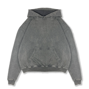 Sweat à capuche en molleton lourd à épaules tombantes, lavage à l'acide, vente en gros pour l'hiver |   Sweat à capuche surdimensionné personnalisé 100% coton Streetwear - Product Image 1