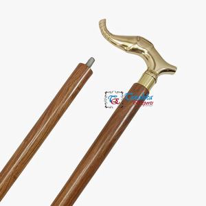 Bastón de Madera Marrón Ajustable con Mango de Latón Pulido, Plegable en 2, Hecho a Mano, Duradero, Estilo Art Deco, Regalo para el Día del Padre o de la Madre - Product Image 6