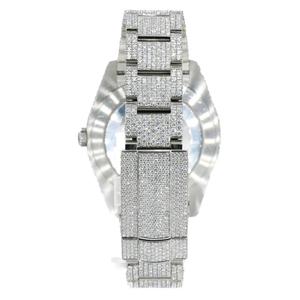 Montre automatique unisexe haut de gamme personnalisée avec diamants de laboratoire incrustés à la main et moissanite glacée, mécanique, OEM, marque, alarme, hip-hop, luxe - Product Image 3