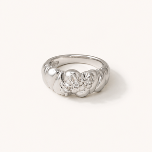 Anillo llamativo con racimo floral de cristal - Product Image 5