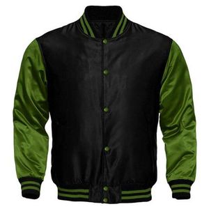 Chaqueta de bombardero de satén deportiva ligera con logotipo personalizado de fábrica chaqueta de béisbol Letterman Jacke Silk Men Varsity Jacket Satin - Product Image 5