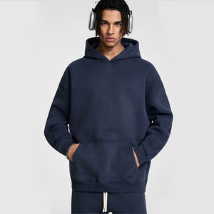 Sweat-shirts à capuche en coton de haute qualité avec logo personnalisé, impression DTG, 350 g/m², épaules tombantes, surdimensionnés, décontractés, pour hommes - Product Image 3