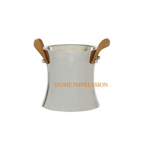 Ensemble de 3 seau à glace à vin en argent mat en acier inoxydable attrayant meilleure vente grande fleur conception vin seau à glace Barware - Product Image 3