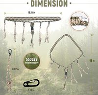 Cordon de fixation pour appels de canards avec 11 boucles amovibles, en nylon tressé à la main, pour la chasse au canard, à l'oie et aux oiseaux aquatiques