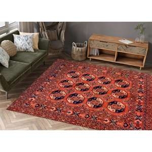 Tapis turc médaillon en patchwork de laine, imprimé, non tissé, doux, écologique avec envers en latex - Product Image 2