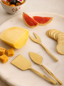 Juego de cuchillos dorados para queso con mango trenzado hecho a mano de metal con logotipo personalizado a un precio asequible - Product Image 6