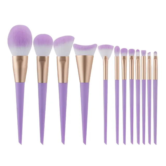 Top Selling 12Pcs Makeup Brush Set Kit Wholesale Cosmetic Makeup Tools Private Label Foundation Make Up Brushes