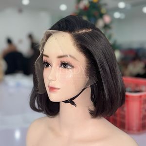 La mejor calidad Super Bone Straight Color natural Frontal Bob con precio al por mayor de cabello humano real cabello vietnamita - Product Image 3