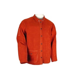 Chaquetas de soldadura de cuero resistentes y transpirables Trajes DE TRABAJO ignífugos y resistentes al calor de cuero dividido de piel de vaca - Product Image 1