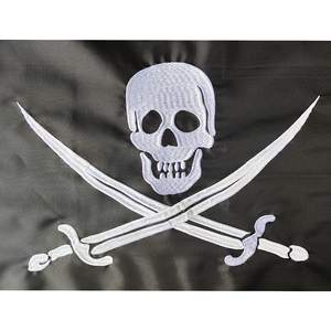 Paquete de 2 Banderas de Barco Pirata de 12x18 Pulgadas Hechas en EE. UU., Banderas de Yate Pirata con Bordado Jolly Roger y 2 Anillas de Latón, Resistentes - Product Image 4