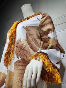 2024 Floral de talla grande crepé manga larga suelta plisada Abaya Islam ropa islámica Maxi vestido mujeres musulmán modesto - Product Image 6