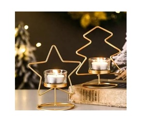 Bougeoir en métal en fer de conception créative Articles de table faits à la main personnalisés Bougeoir en métal en fer de meilleure vente - Product Image 2