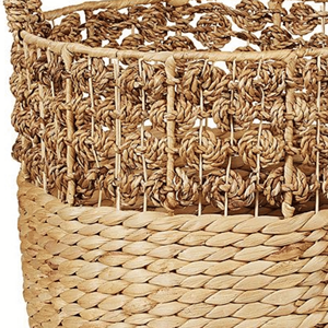 Jacinto de agua artesanal, cesta de almacenamiento con asa de Vietnam, cesta organizadora al por mayor - Product Image 3