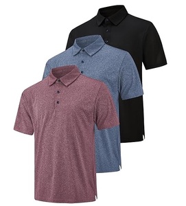 Venta al por mayor de moda de los hombres de manga corta Polo camisetas transpirable Casual al aire libre ropa de calle de los hombres de color sólido Polo - Product Image 4