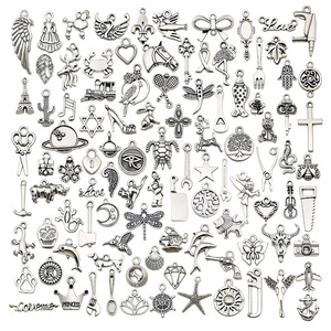 Vente en gros de pendentifs tibétains à breloques en métal argenté DIY pour la fabrication de bijoux de collier - Product Image 6