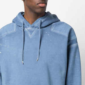 เสื้อฮู้ดผู้ชายแนวสตรีทเสื้อครอปทรงหลวมซักกรดแบบวินเทจ - Product Image 5