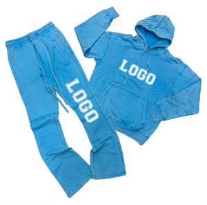 Ensemble de survêtement décontracté en molleton 100% coton de haute qualité, uni, lourd, uni, personnalisable pour hommes - Product Image 1