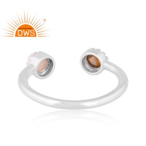 Latest Design Fine Sterling Silver Pearl & Labradorite Gemstone <b>Adjustable</b> <b>Ring</b> Custom Jewelry For Women Gift For Her - Product Image 4