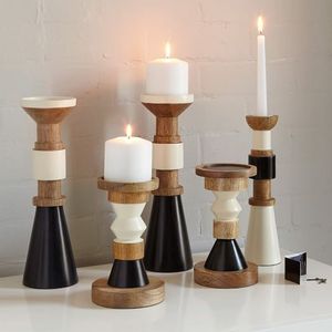 Long bougeoir en bois idéal pour les mariages de ferme de style rustique et les configurations de maison aux chandelles confortables - Product Image 2