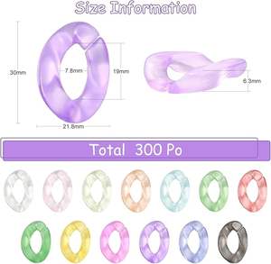 designed to mix with metal beads and <b>charms</b> Resin link chain great for seasonal fashion collections Resin link chain at low cost - Product Image 6