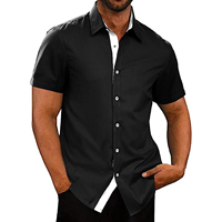 Chemise personnalisée Chemise d'été de couleur unie à manches courtes pour homme Chemise décontractée surdimensionnée en coton et lin pour homme