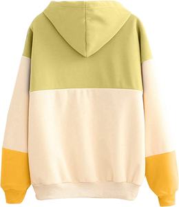 Sweat à capuche d'hiver à manches longues pour femmes, Streetwear décontracté à la mode, couleur bloquée - Product Image 2