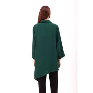 เสื้อทูนิกผ้าชีฟองป๊อปลินสำหรับสตรีพร้อมปกคอแต่งระบายปักลาย - Product Image 6