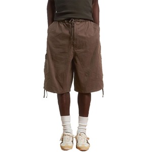 Gran oferta, pantalones cortos de playa de lona de cintura media para hombre, pantalones cortos informales transpirables y antivergüenza con patrón sólido para hombre - Product Image 6