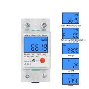 <span class=keywords><strong>Compteur</strong></span> <span class=keywords><strong>d</strong></span>'<span class=keywords><strong>énergie</strong></span> numérique intelligent LCD <span class=keywords><strong>monophasé</strong></span> <span class=keywords><strong>modulaire</strong></span> 2P 5-80A réglable sur rail DIN, 110V/240V, certifié CE - Product Image 2
