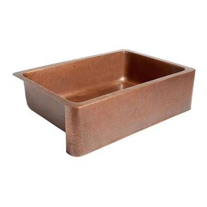 Antique Style Copper <b>Kitchen</b> <b>Sink</b> With Decorative Edging And Rustic Hammered Texture <b>For</b> Elegant <b>Kitchens</b> - Product Image 4