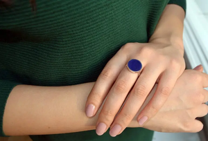 Anillos de moda finos de Plata de Ley 925 de lujo hechos a mano corte facetado lapislázuli Natural GIA certificado bisel ajuste fiestas - Product Image 2