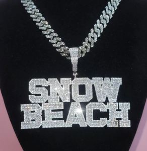 Hip Hop personalizado Icy Baguette carta Collar personalizado placa de identificación colgante collar, fiesta de graduación joyería regalo - Product Image 2