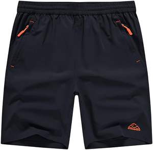 Pantalones Cortos Deportivos para Hombre de Secado Rápido, Multicolores, para Exteriores, con Cintura Elástica, Forro de Malla y Bolsillos con Doble Cremallera - Product Image 1