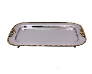 Bandeja con forma de hoja de metal y aluminio chapado en oro al por mayor para servir frutas secas y chocolate - Product Image 6