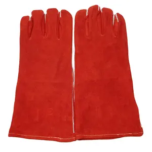 Leather Forge/Mig/Stick Soldagem Luvas Calor/Fire Resistant Luvas para Soldagem manipulação luva com 16 polegadas Extra Long Sleeve