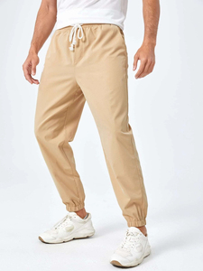 Pantalon de jogging en laine décontracté grande taille pour hommes pantalon de survêtement taille moyenne fermeture élastique pantalon à effet délavé en gros - Product Image 2