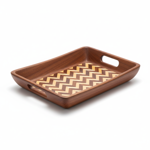 Bandeja de Madera Artesanal Moderna, Ecológica y de Primera Calidad para Servir Comida, Té, Café y Fines Decorativos - Product Image 2