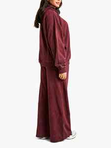 Ensemble jogging 2 pièces pour femme, sweat-shirt ample en coton 100% et pantalon évasé, vente chaude d'hiver, respirant, léger, faible MOQ et prix - Product Image 5