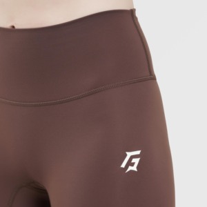 Leggings ultra-slim taille haute (marron) en nylon/spandex, design personnalisé, respirants, pour fitness, yoga et entraînement, longueur cheville, ODM personnalisé - Product Image 6
