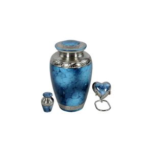 Urna de cremación de aluminio recubierta de esmalte de recuerdo conmemorativo Premium antiguo y moderno para cenizas humanas y mascotas al por mayor - Product Image 1