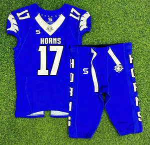 Juego de uniformes de fútbol americano deportivos hechos a medida para adultos y niños, Sarga de aparejos personalizados, sublimación, serigrafía - Product Image 4