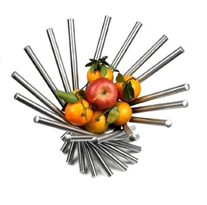 Panier organisateur de fruits plaqué or moderne pour la cuisine personnalisée Bol à légumes et panier en métal en fer enduit de poudre noire d'Inde - Product Image 3