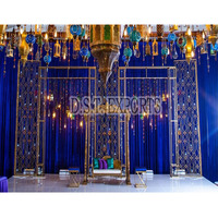Arches métalliques et murs de bougies élégants pour décor de scène de DJ, style arabe, panneau métallique pour mariage musulman, vente chaude, USA